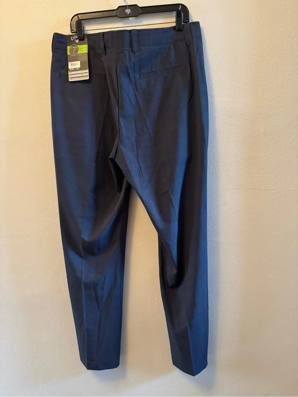 NWT Callaway Plaid Golf Pants Caviar Black Grey Stretch 36x32